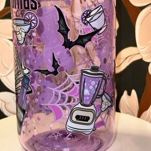 Purple Halloween midnight margarita, acrylic cup comes with straw and lid